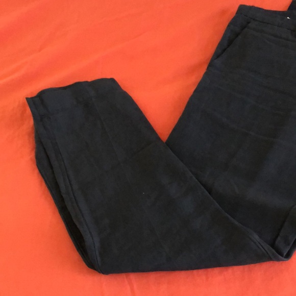 Men's navy blue linen Pants - Picture 6 of 10